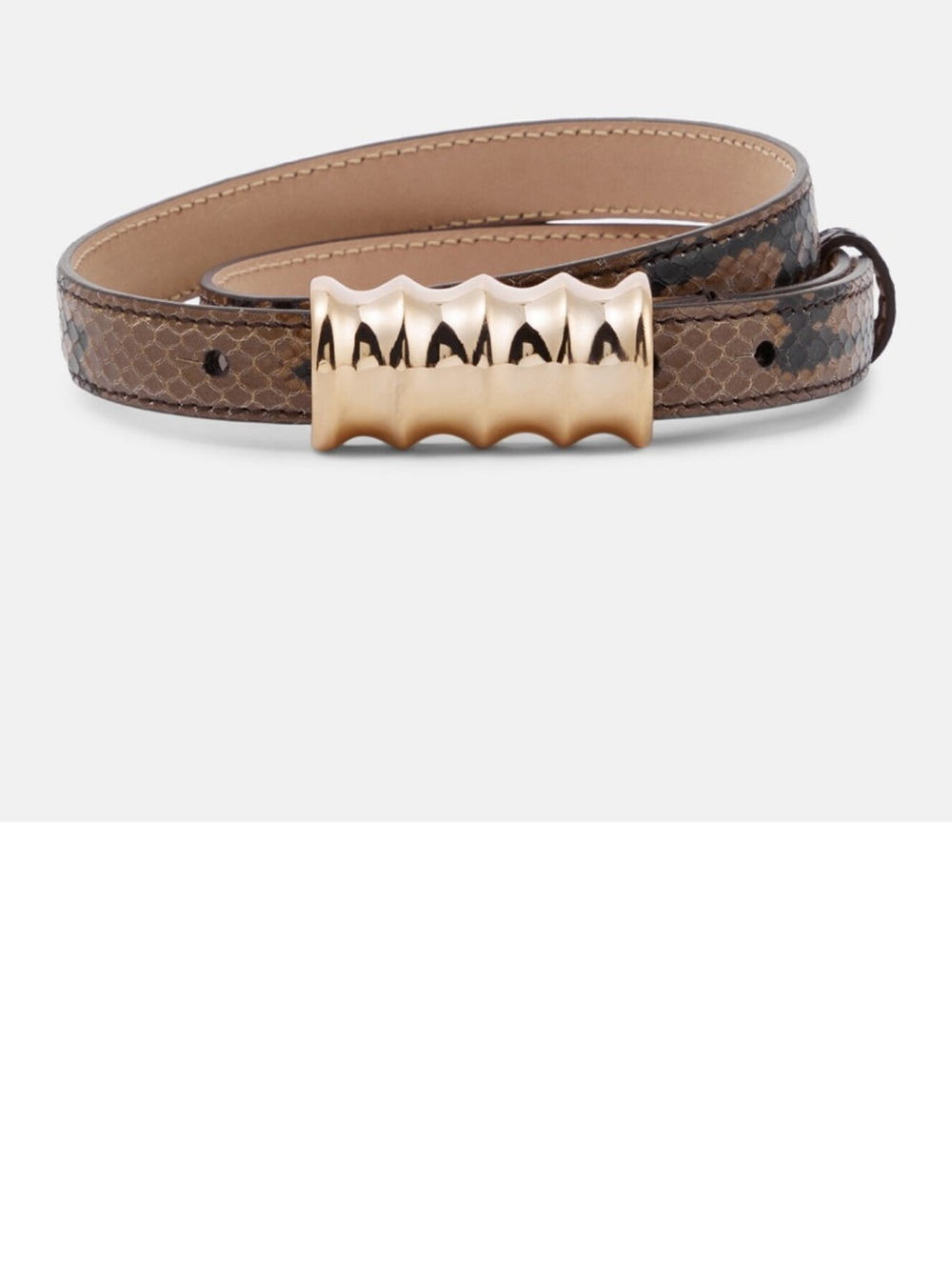 Khaite Small Julius Belt in Brown Python Leather